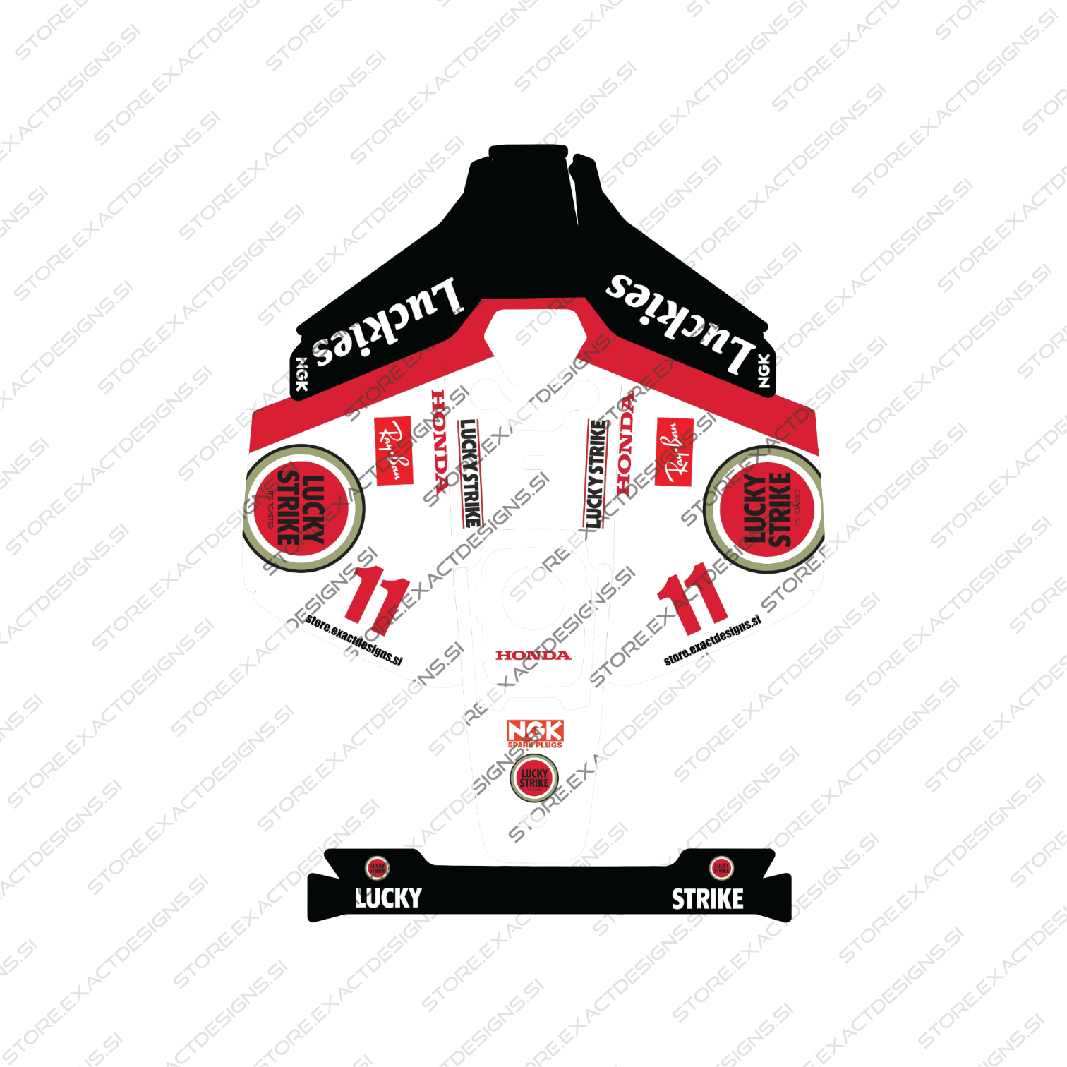 F1 Lucky Strike Honda – Aufkleber für Mammotion Mähroboter Exact Designs