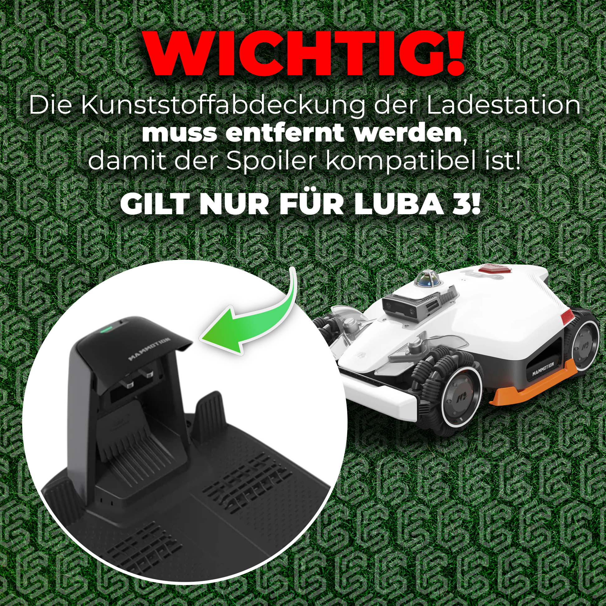 Dekorativer Heckspoiler für Mammotion Exact Designs